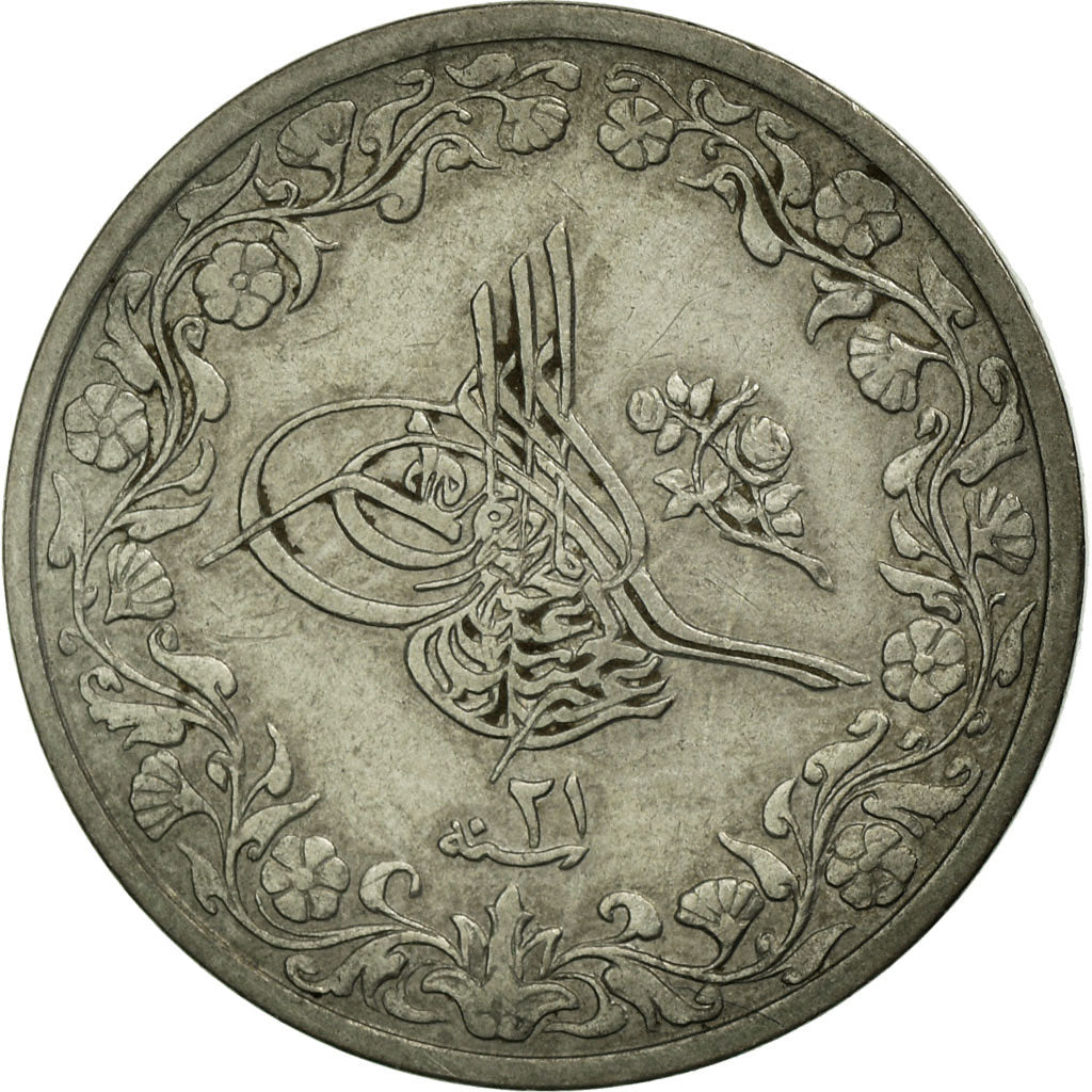 Coin, Egypt, Abdul Hamid II, 2/10 Qirsh, 1895/AH1293, Misr, EF(40-45)