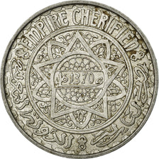 Coin, Morocco, Mohammed V, 5 Francs, AH 1370/1951, Paris, VF(30-35), Aluminum