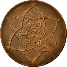Coin, Morocco, Yusuf, 5 Mazunas, 1921/AH1340, Poissy, EF(40-45), Bronze, KM:28.2