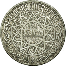 Coin, Morocco, Mohammed V, 20 Francs, 1928/AH1347, Paris, EF(40-45), Silver