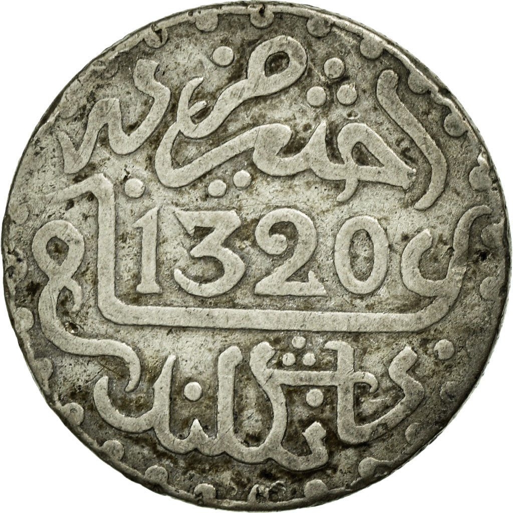 Coin, Morocco, 'Abd al-Aziz, 1/10 Rial, Dirham, 1902/AH1320, bi-England, London