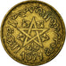 Moneda, Marruecos, Mohammed V, 10 Francs, 1951/AH1371, Paris, BC+, Aluminio -