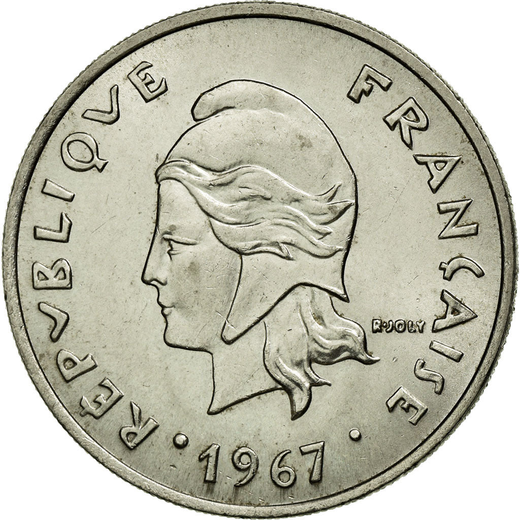 Coin, New Hebrides, 20 Francs, 1967, Paris, EF(40-45), Nickel, KM:3.1