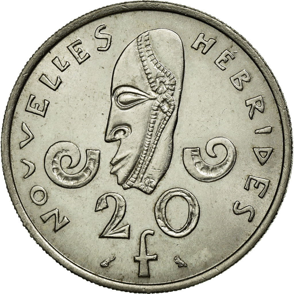 Coin, New Hebrides, 20 Francs, 1967, Paris, EF(40-45), Nickel, KM:3.1