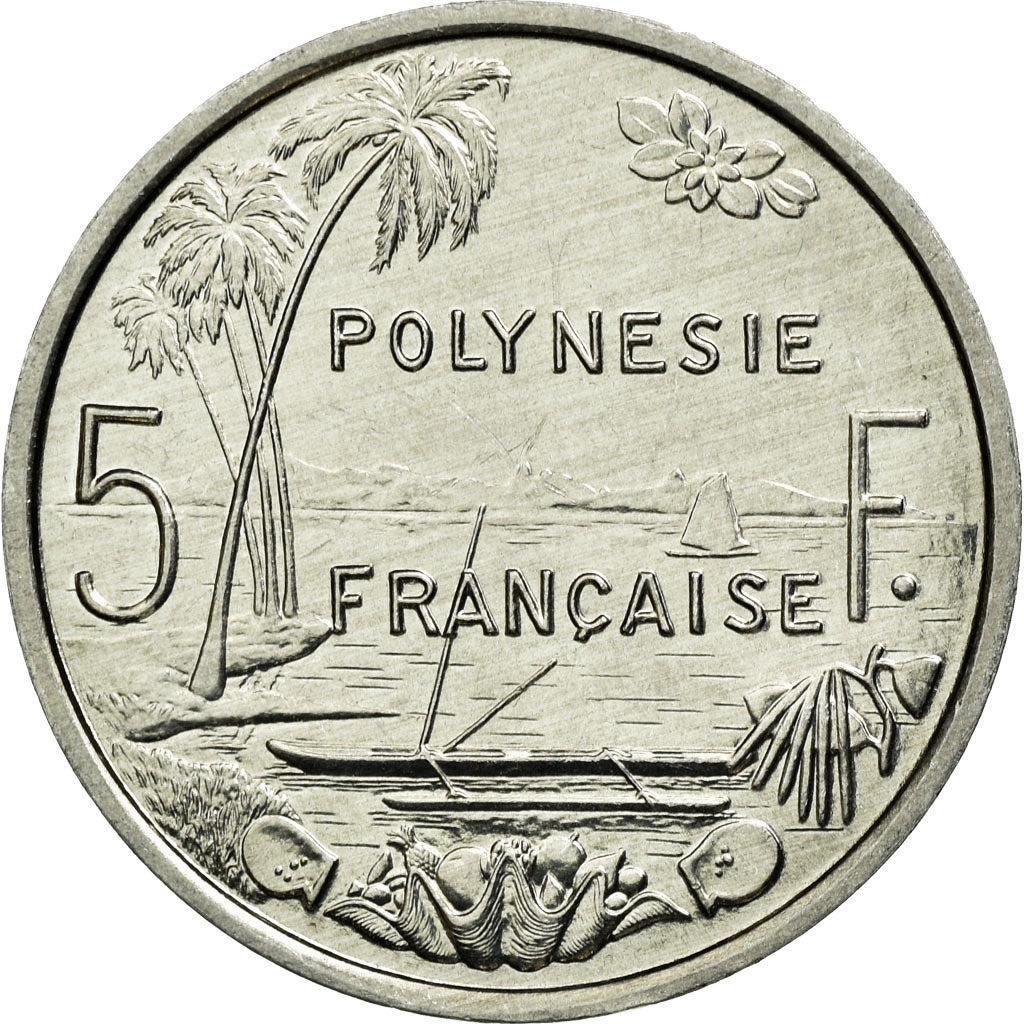 Monnaie, French Polynesia, 5 Francs, 1990, Paris, SUP, Aluminium, KM:12