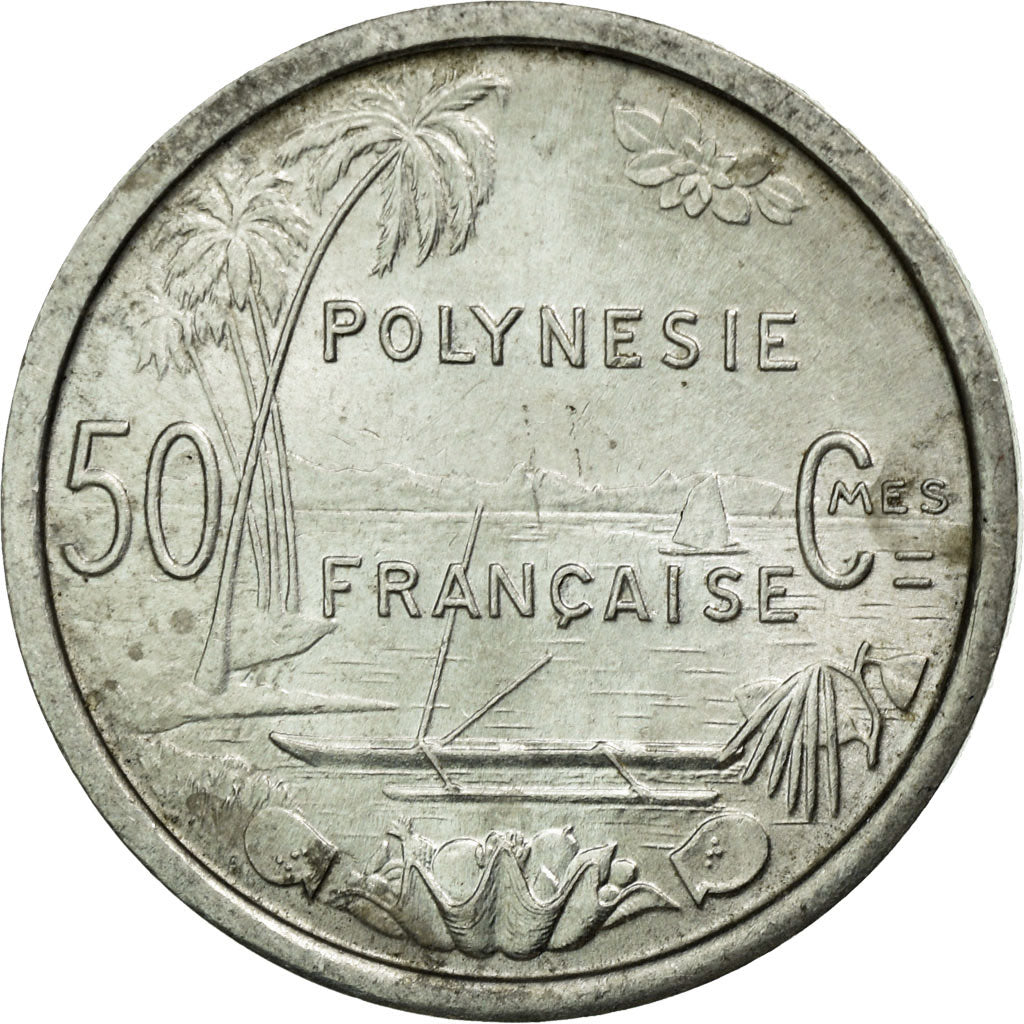 Coin, French Polynesia, 50 Centimes, 1965, Paris, VF(30-35), Aluminum, KM:1