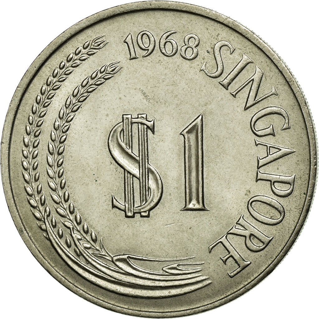 Coin, Singapore, Dollar, 1968, Singapore Mint, AU(55-58), Copper-nickel, KM:6
