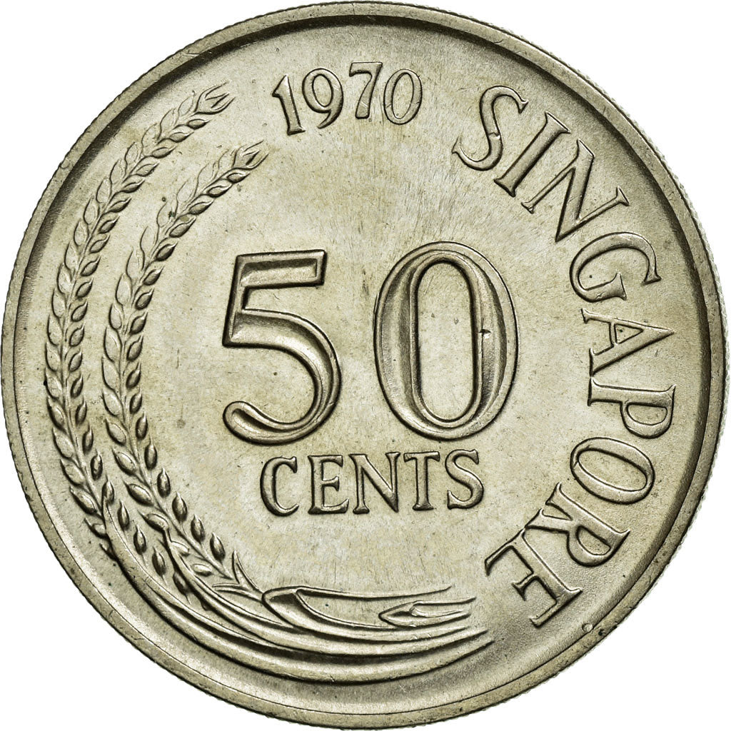 Moneda, Singapur, 50 Cents, 1970, Singapore Mint, EBC, Cobre - níquel, KM:5