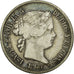 Moneda, Filipinas, 20 Centimos, 1868, MBC, Plata, KM:146