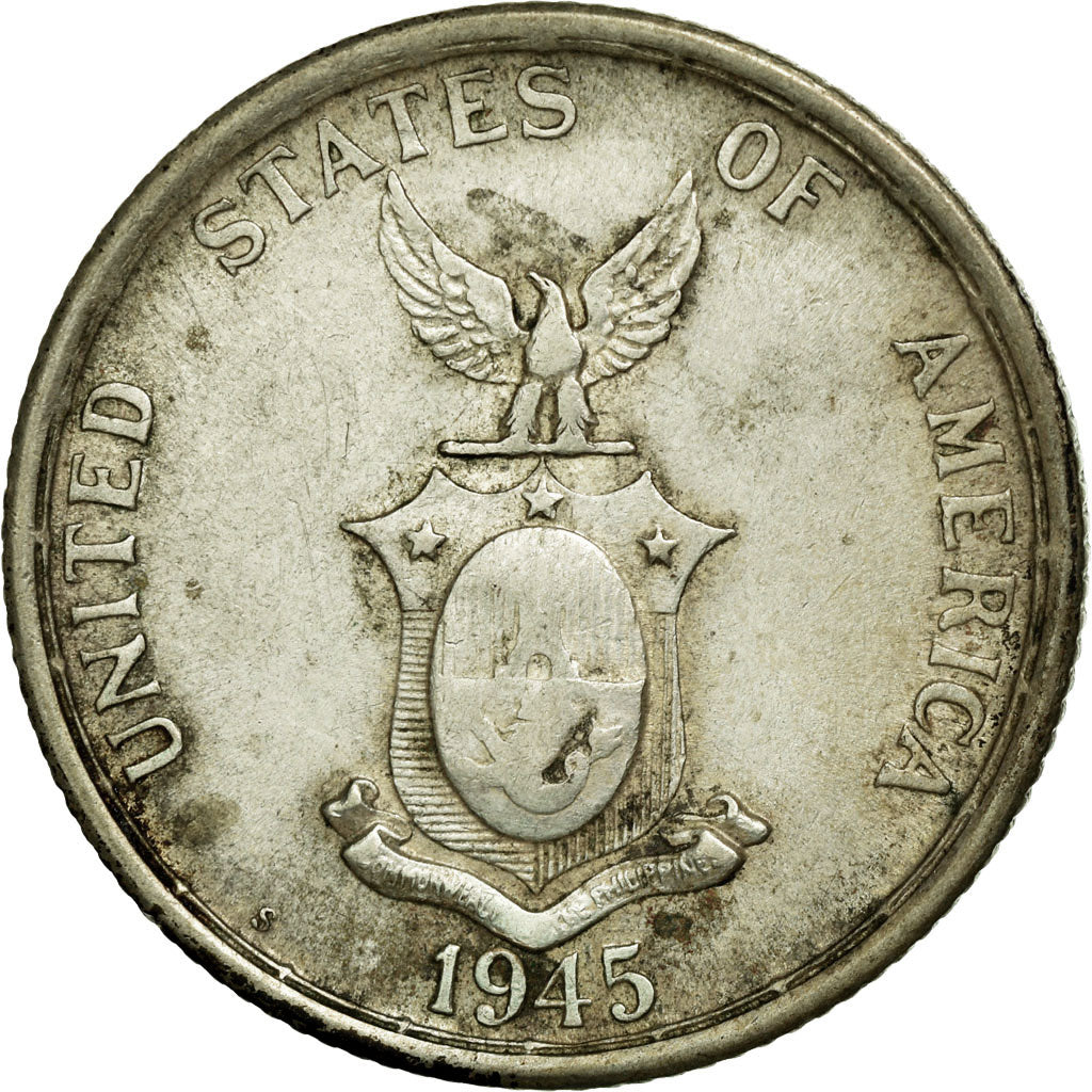 Coin, Philippines, 50 Centavos, 1945, EF(40-45), Silver, KM:183