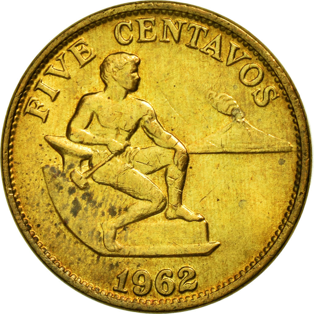 Münze, Philippinen, 5 Centavos, 1962, SS, Messing, KM:187