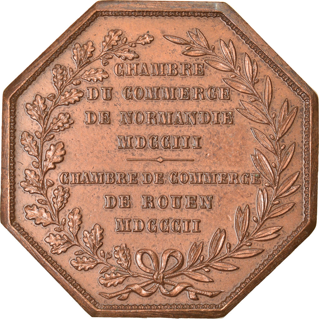 France, Token, Chambre de Commerce de Rouen, 1802, Lecomte, EF(40-45), Bronze