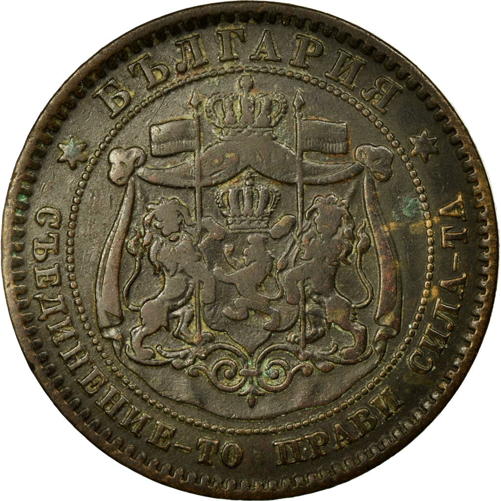 Coin, Bulgaria, Alexander  I, 10 Stotinki, 1881, EF(40-45), Bronze, KM:3