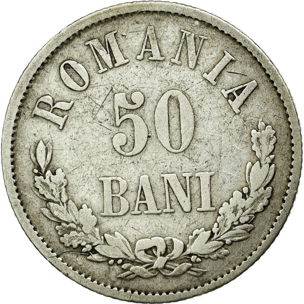 Coin, Romania, Carol I, 50 Bani, 1876, EF(40-45), Silver, KM:9