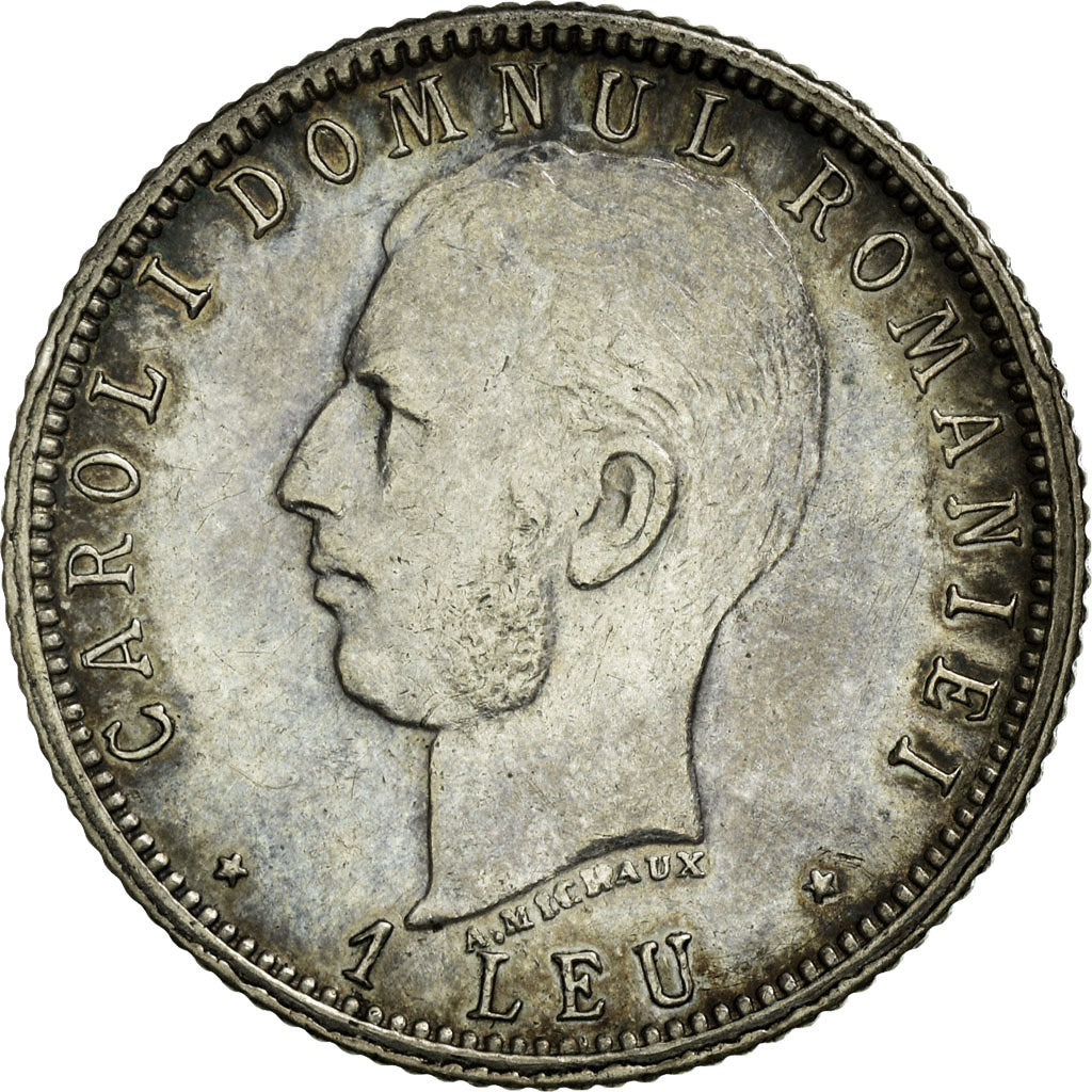 Coin, Romania, Carol I, Leu, 1906, AU(55-58), Silver, KM:34