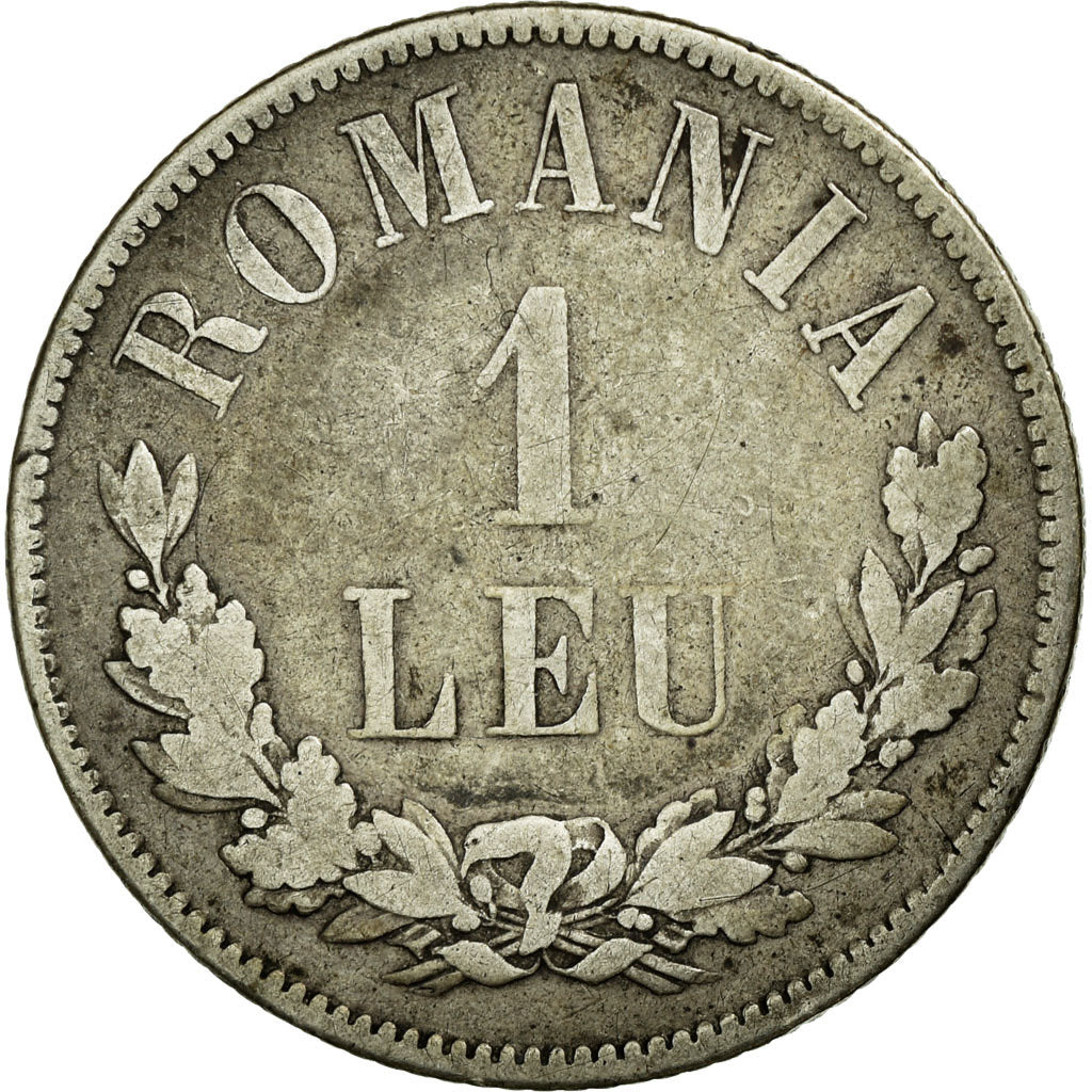 Coin, Romania, Carol I, Leu, 1874, VF(30-35), Silver, KM:10