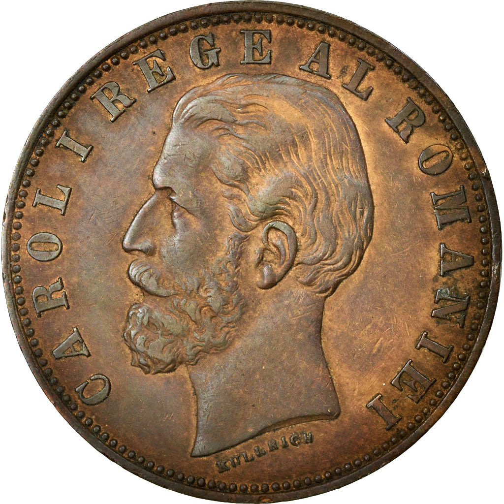 Coin, Romania, Carol I, 5 Bani, 1882, EF(40-45), Copper, KM:19