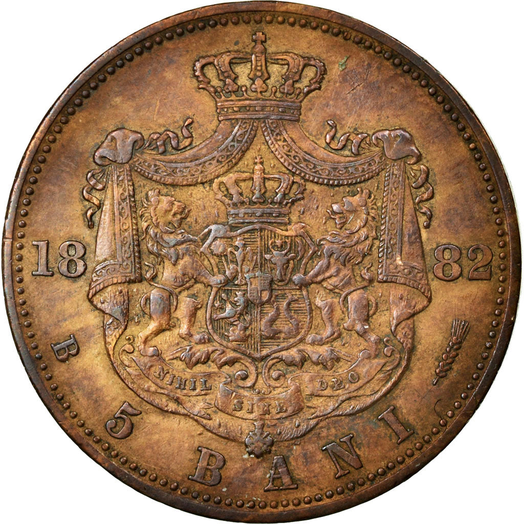 Coin, Romania, Carol I, 5 Bani, 1882, EF(40-45), Copper, KM:19