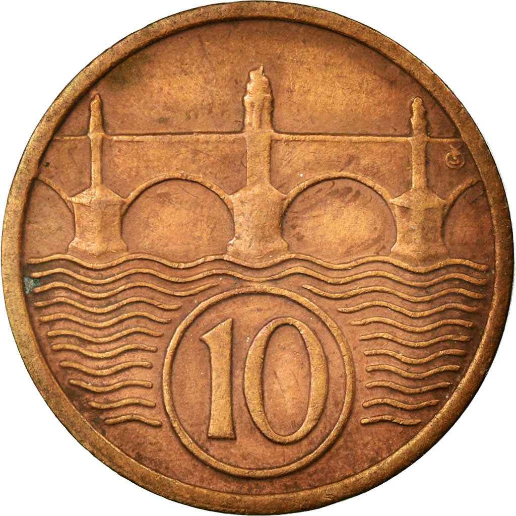 Coin, Czechoslovakia, 10 Haleru, 1932, EF(40-45), Bronze, KM:3