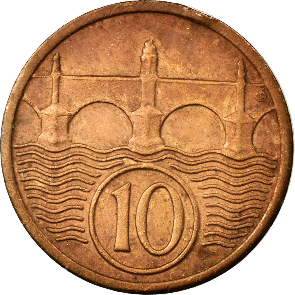 Coin, Czechoslovakia, 10 Haleru, 1929, EF(40-45), Bronze, KM:3