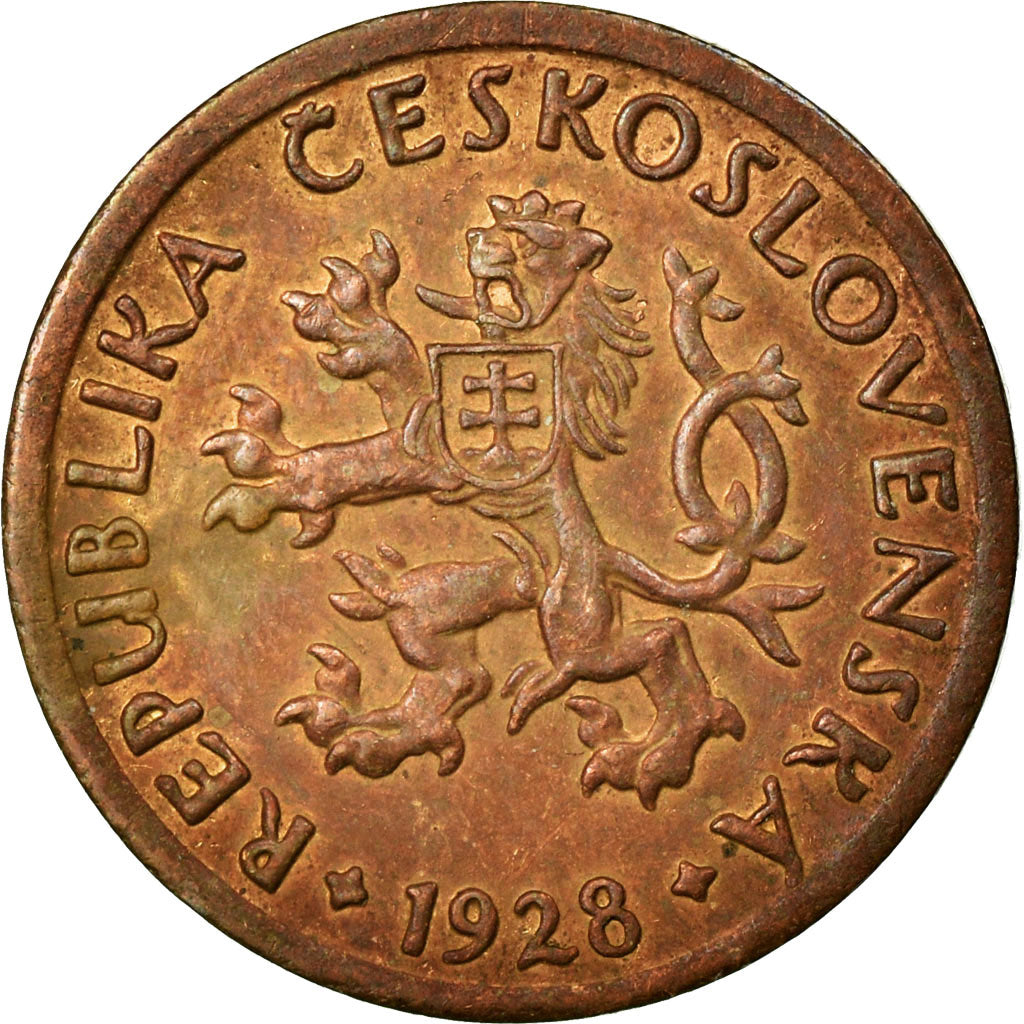 Coin, Czechoslovakia, 10 Haleru, 1928, EF(40-45), Bronze, KM:3
