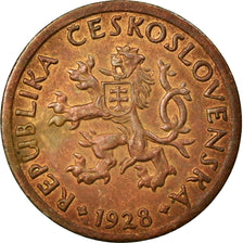 Coin, Czechoslovakia, 10 Haleru, 1928, EF(40-45), Bronze, KM:3