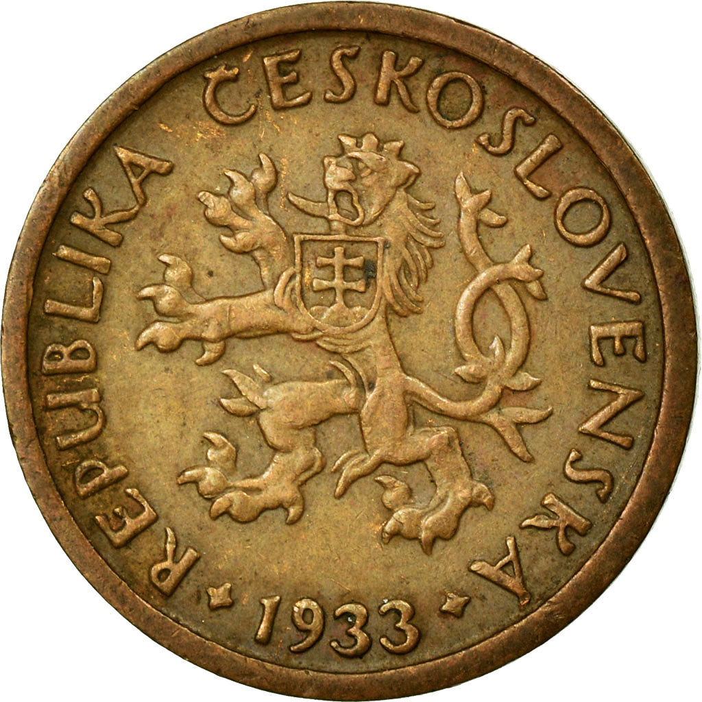 Coin, Czechoslovakia, 10 Haleru, 1933, EF(40-45), Bronze, KM:3