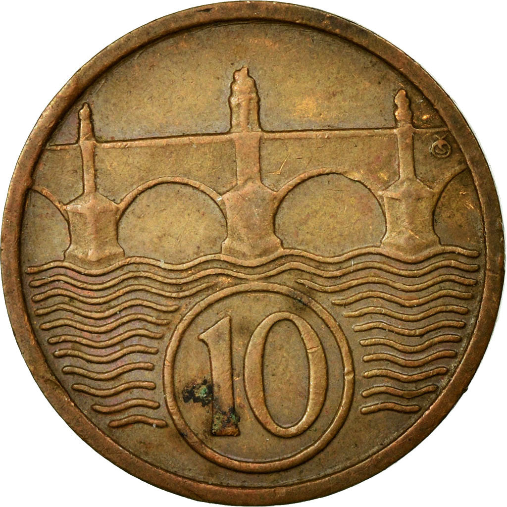 Coin, Czechoslovakia, 10 Haleru, 1933, EF(40-45), Bronze, KM:3