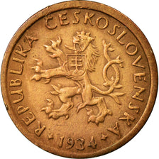 Coin, Czechoslovakia, 10 Haleru, 1934, EF(40-45), Bronze, KM:3