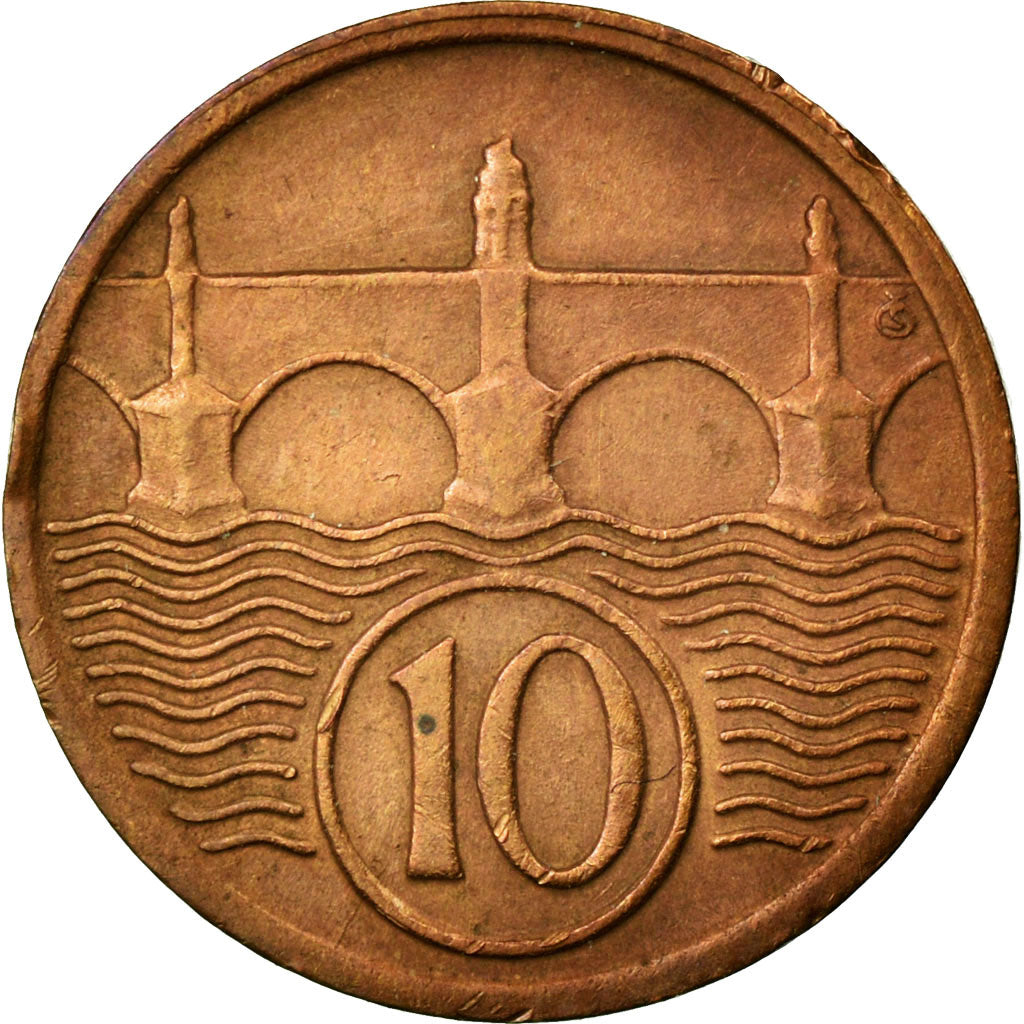 Coin, Czechoslovakia, 10 Haleru, 1934, EF(40-45), Bronze, KM:3