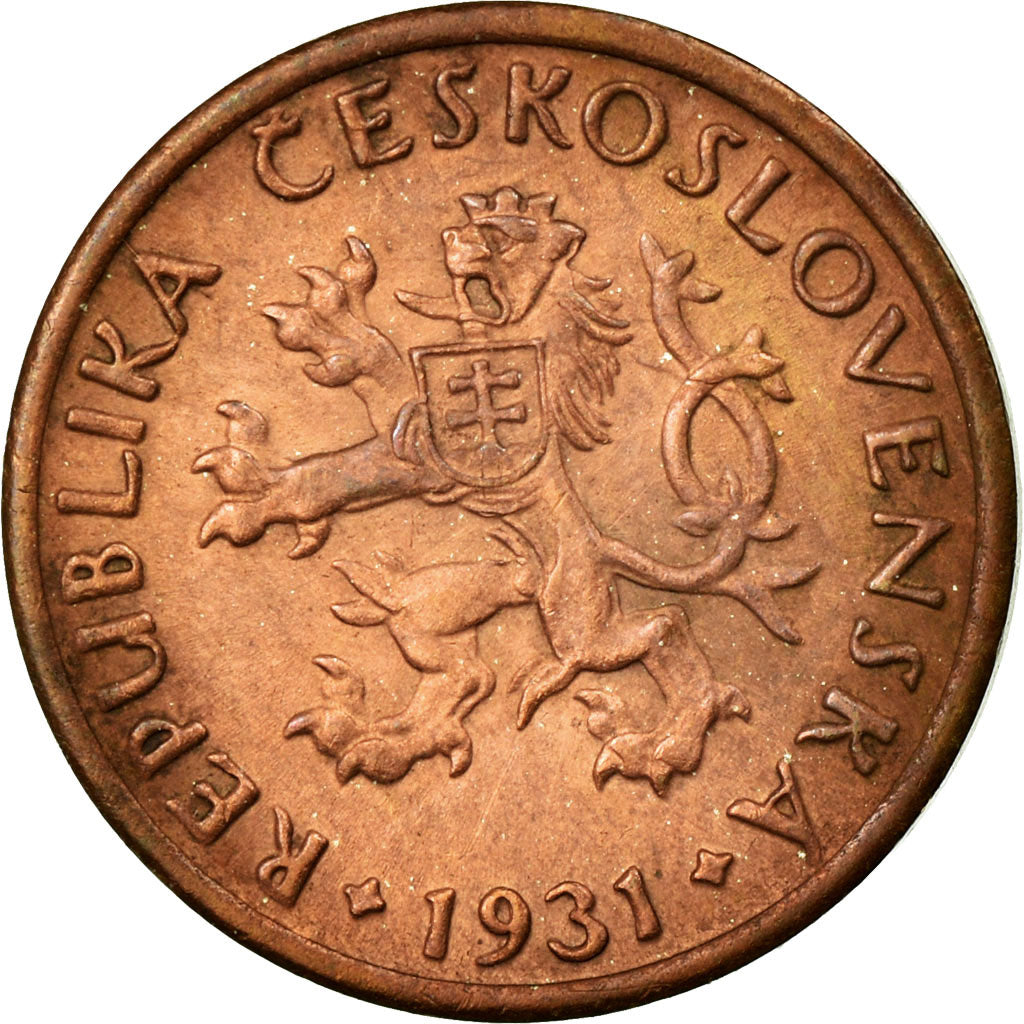 Moneda, Checoslovaquia, 10 Haleru, 1931, MBC, Bronce, KM:3