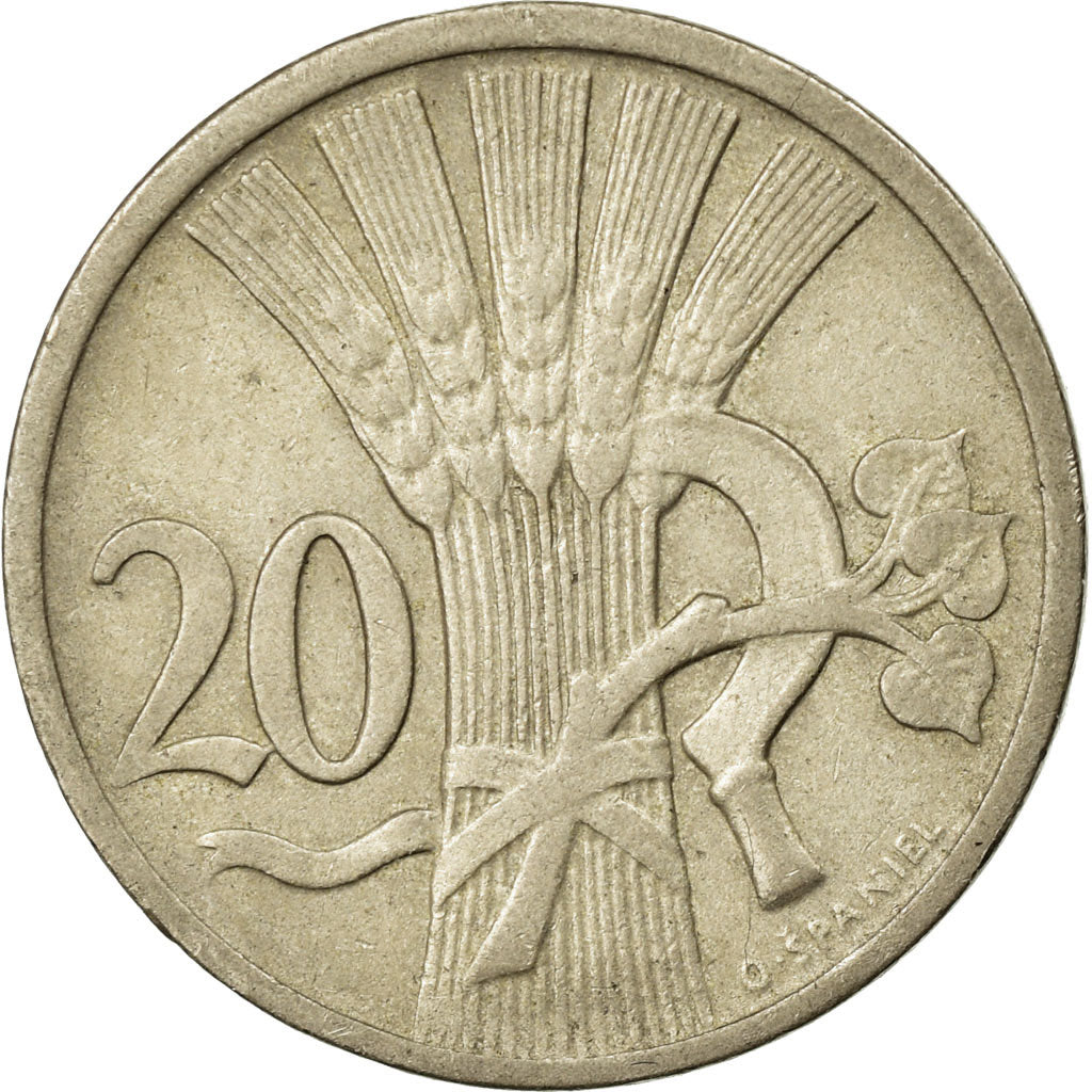 Coin, Czechoslovakia, 20 Haleru, 1921, EF(40-45), Copper-nickel, KM:1