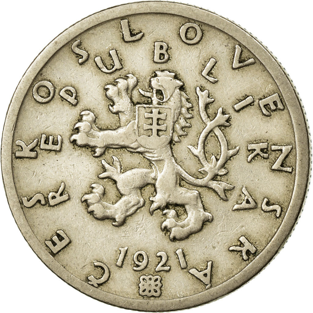 Coin, Czechoslovakia, 50 Haleru, 1921, EF(40-45), Copper-nickel, KM:2
