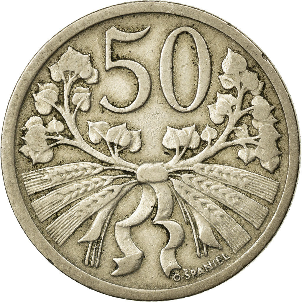 Coin, Czechoslovakia, 50 Haleru, 1921, EF(40-45), Copper-nickel, KM:2