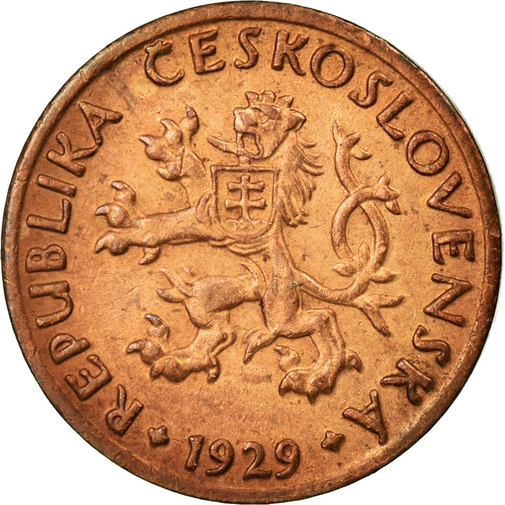 Coin, Czechoslovakia, 5 Haleru, 1929, EF(40-45), Bronze, KM:6