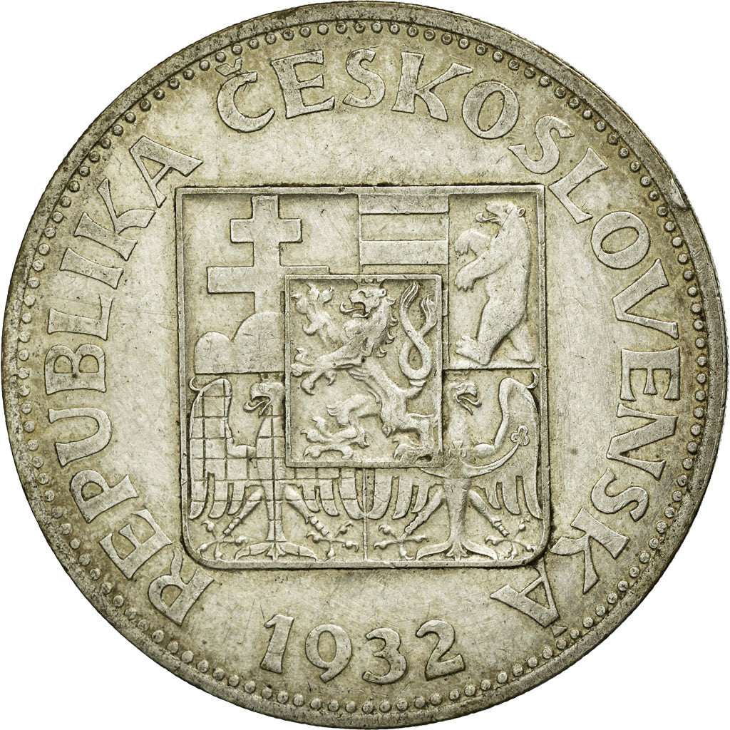 Coin, Czechoslovakia, 10 Korun, 1932, EF(40-45), Silver, KM:15