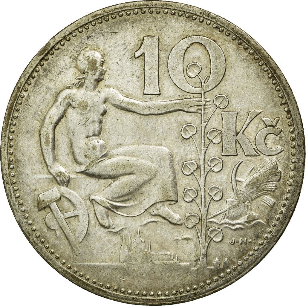 Coin, Czechoslovakia, 10 Korun, 1932, EF(40-45), Silver, KM:15