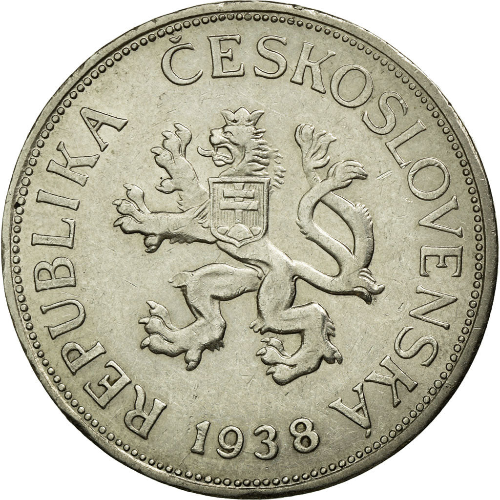 Coin, Czechoslovakia, 5 Korun, 1938, EF(40-45), Nickel, KM:11a