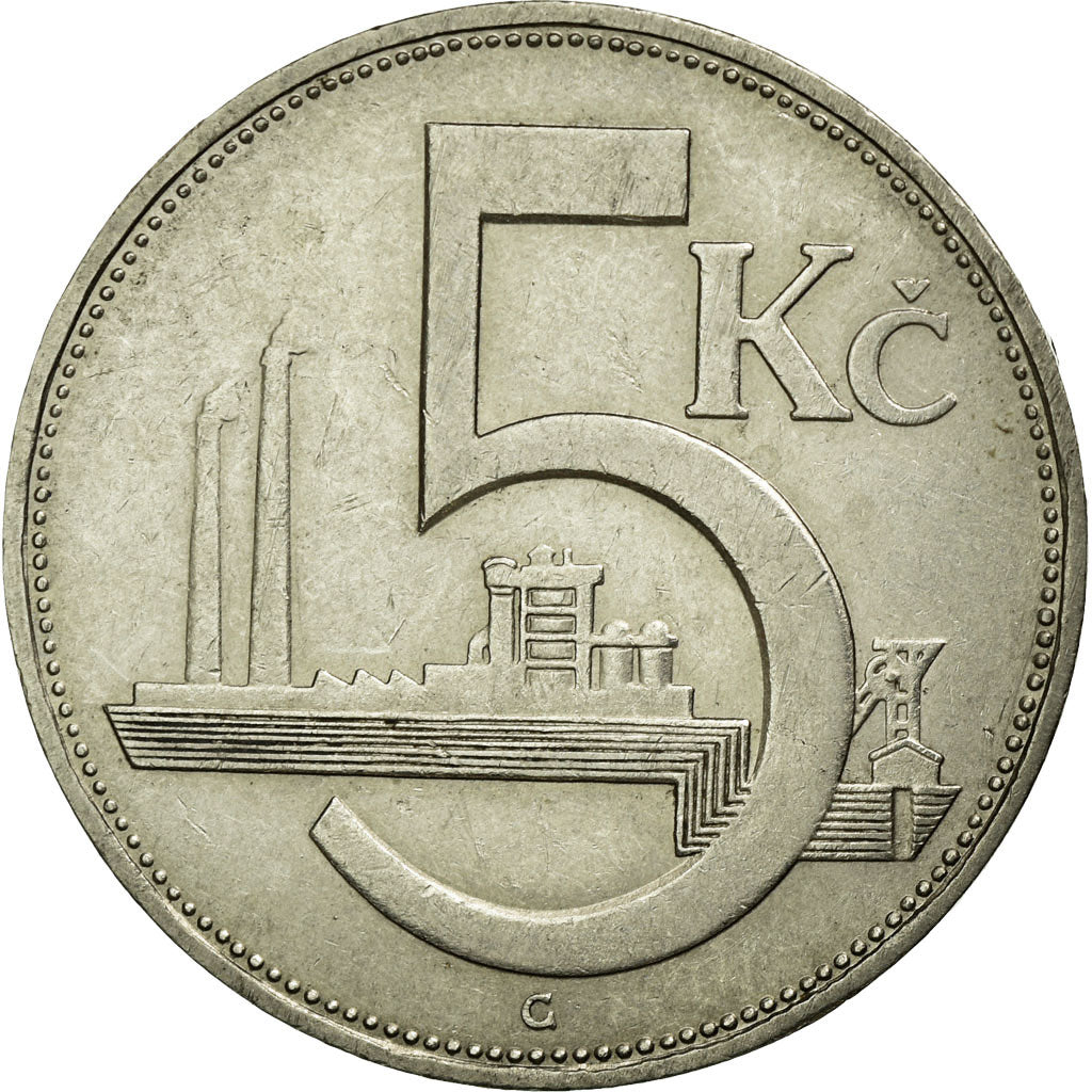 Coin, Czechoslovakia, 5 Korun, 1938, EF(40-45), Nickel, KM:11a