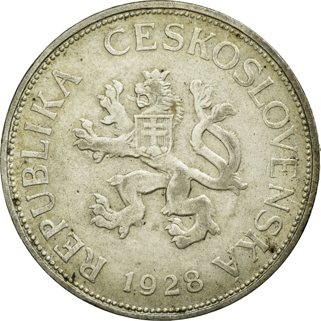 Coin, Czechoslovakia, 5 Korun, 1928, EF(40-45), Silver, KM:11