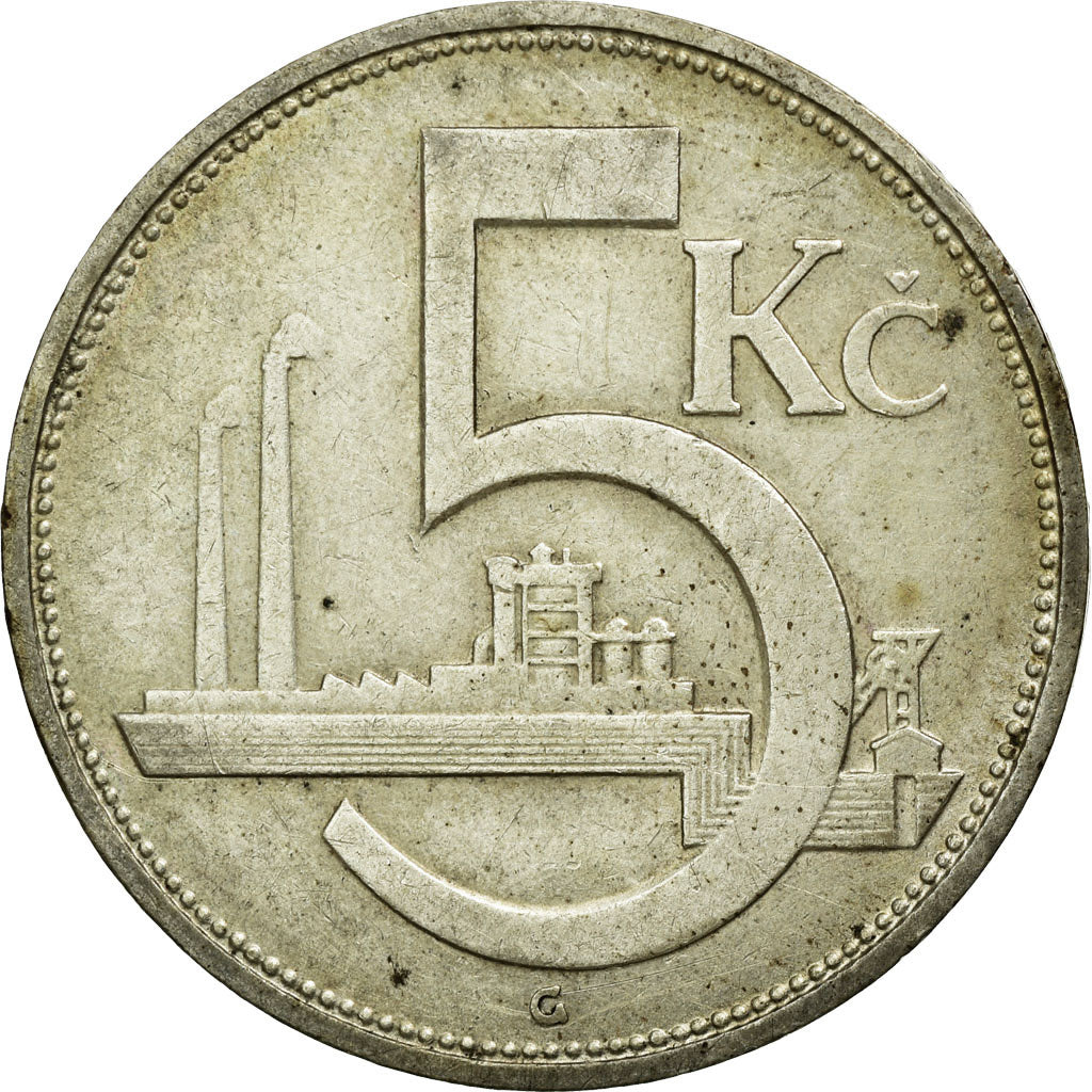 Coin, Czechoslovakia, 5 Korun, 1928, EF(40-45), Silver, KM:11