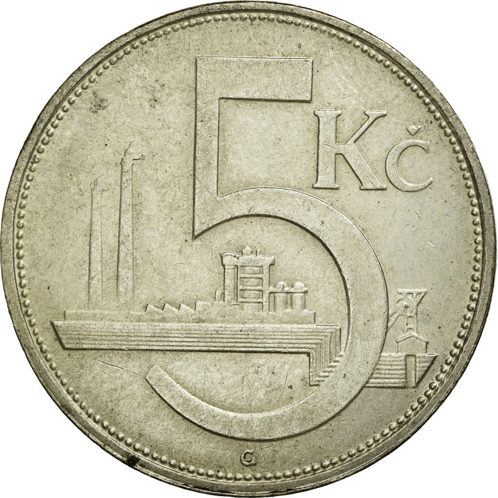 Coin, Czechoslovakia, 5 Korun, 1929, EF(40-45), Silver, KM:11
