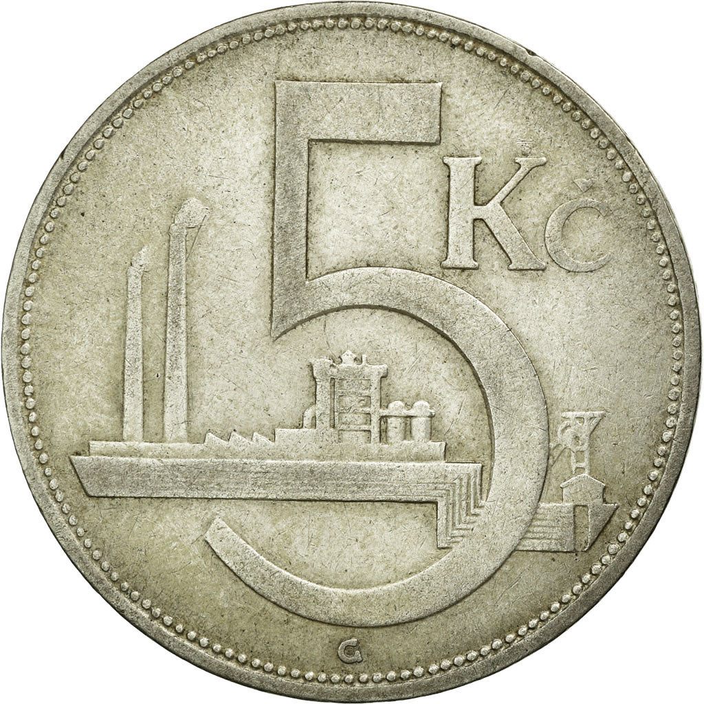 Coin, Czechoslovakia, 5 Korun, 1930, EF(40-45), Silver, KM:11