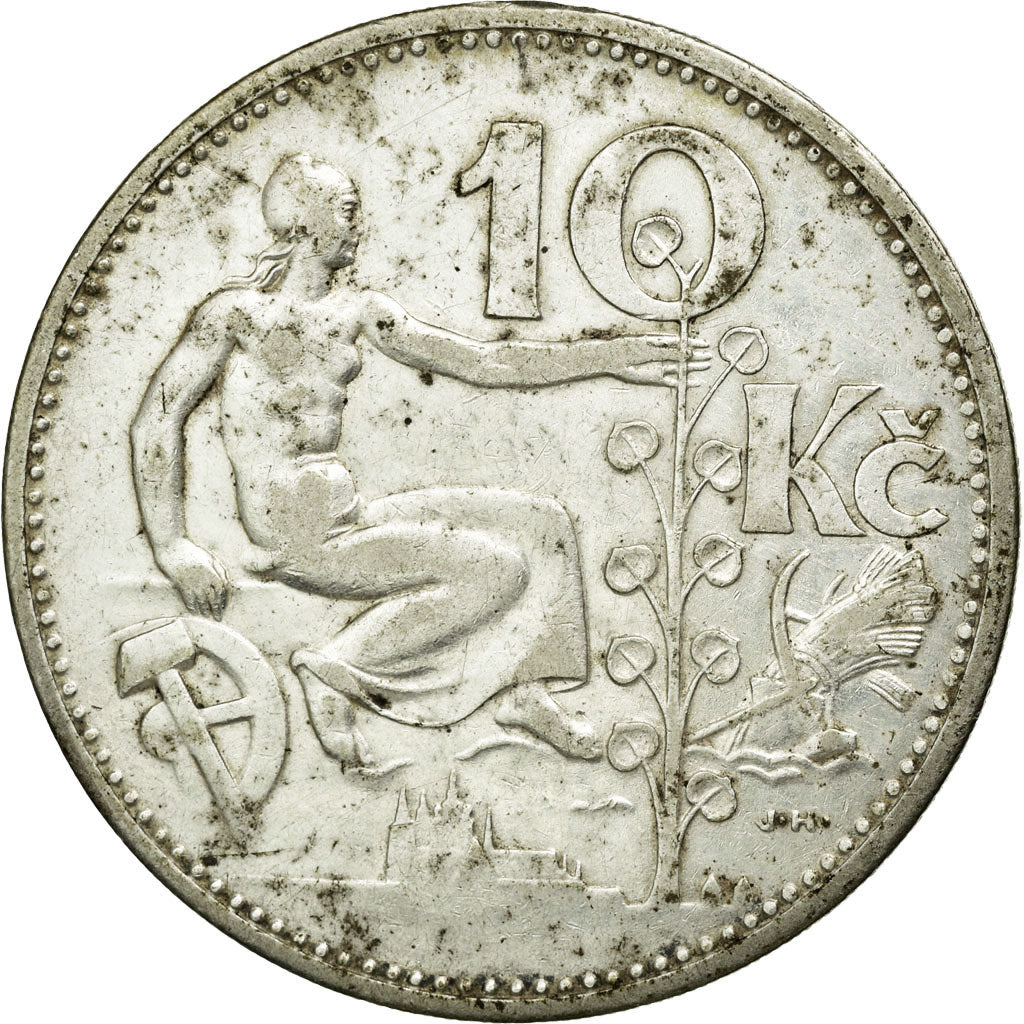 Coin, Czechoslovakia, 10 Korun, 1931, VF(30-35), Silver, KM:15