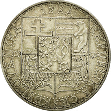 Coin, Czechoslovakia, 20 Korun, 1933, EF(40-45), Silver, KM:17