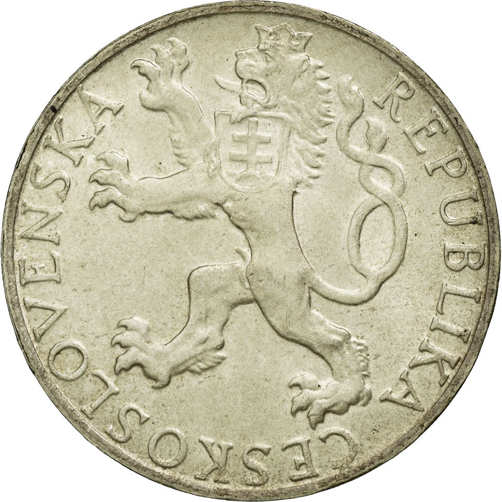 Coin, Czechoslovakia, 50 Korun, 1948, EF(40-45), Silver, KM:25