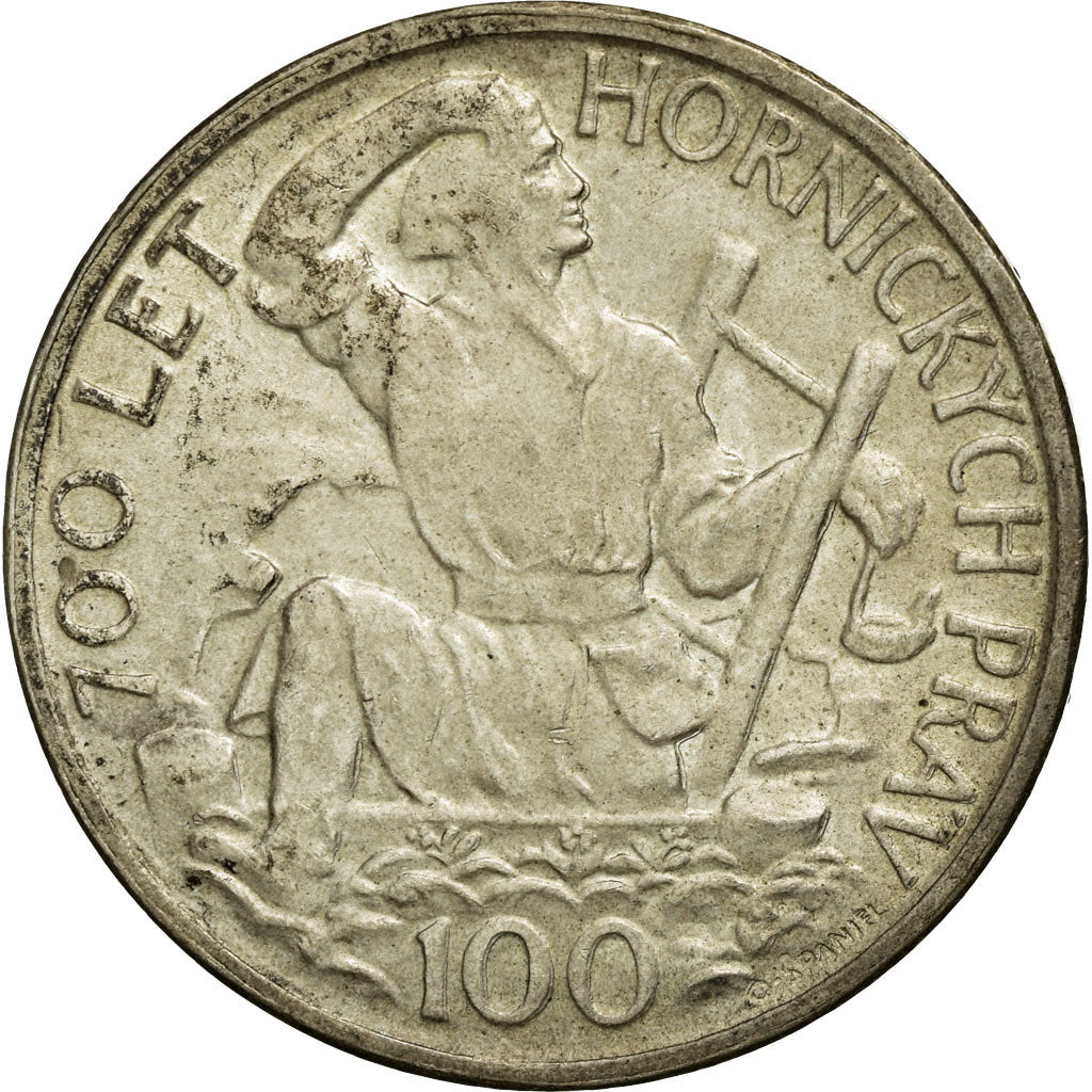 Coin, Czechoslovakia, 100 Korun, 1949, EF(40-45), Silver, KM:29