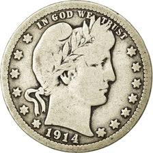 Moneda, Estados Unidos, Barber Quarter, Quarter, 1914, U.S. Mint, Philadelphia