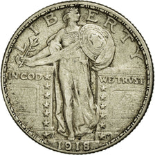 Coin, United States, Standing Liberty Quarter, Quarter, 1918, U.S. Mint, Denver