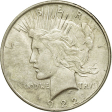 Coin, United States, Peace Dollar, Dollar, 1922, U.S. Mint, Philadelphia